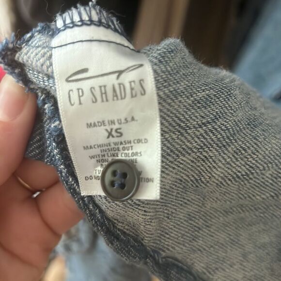 Free people by CP shades extra small shirt dress blue cotton pockets - Picture 6 of 6